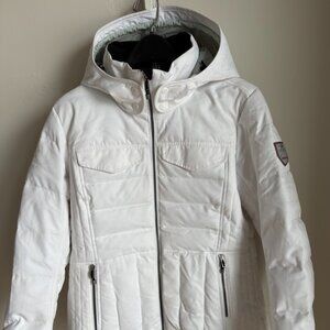Obermeyer Women's White Quilted Ski Jacket - Size 12